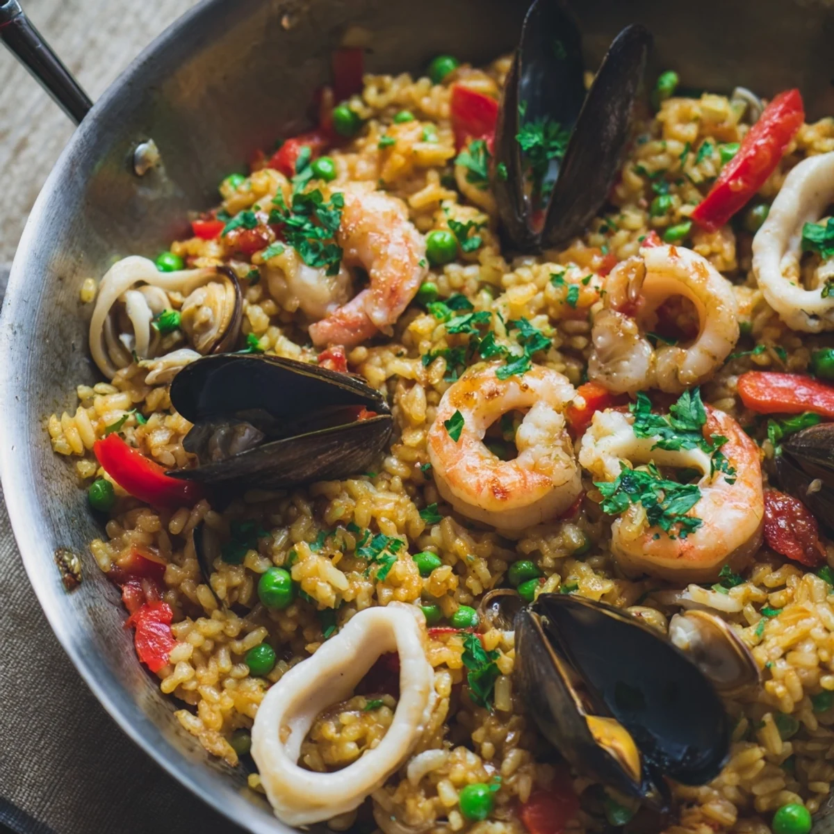 Romantic Seafood Paella with Saffron