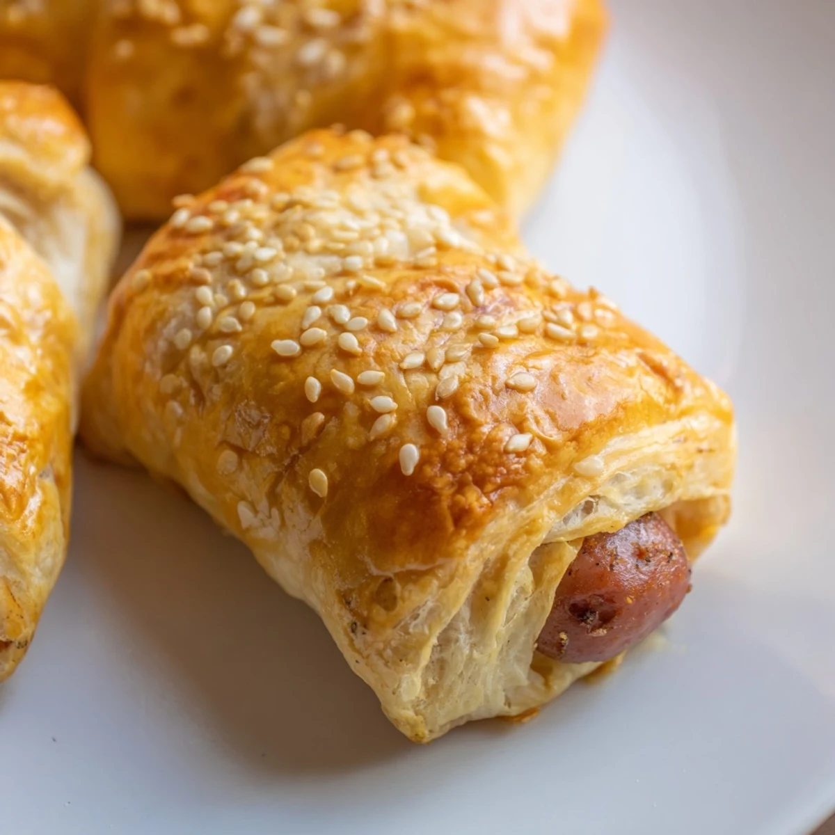 Warm, bite-sized Game Day Pigs in a Blanket served with a side of zesty halal ketchup and mustard for dipping.