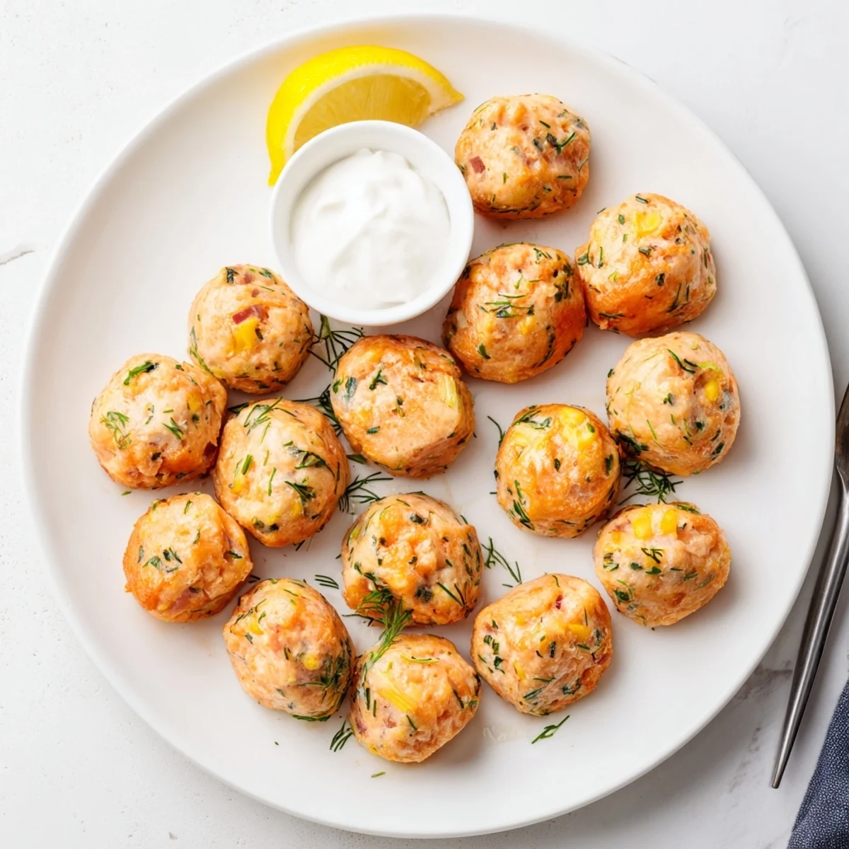 Delicious, bite-sized Baked Salmon Snack Bites, ready to enjoy as a savory and healthy treat.