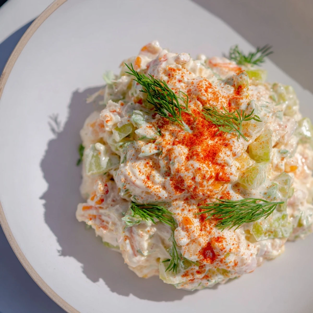 Homemade Cajun Remoulade Sauce with Crab in a bowl alongside lemon wedges and crackers.