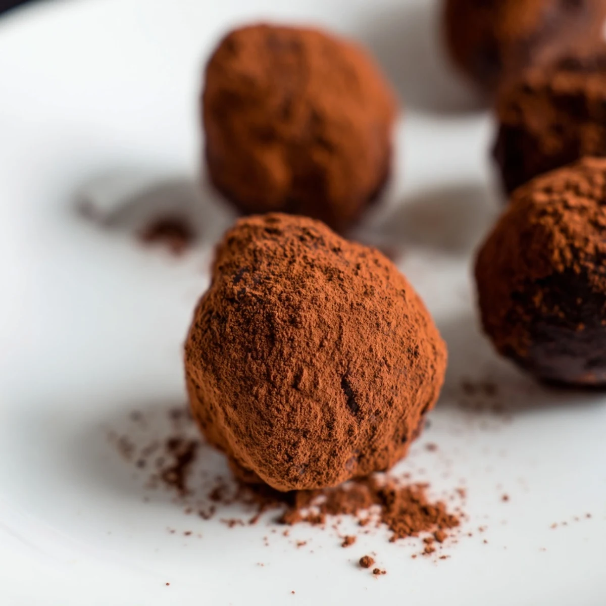 Homemade Chocolate Truffles with cocoa powder in a glass jar, ready for holiday gifting or dessert.