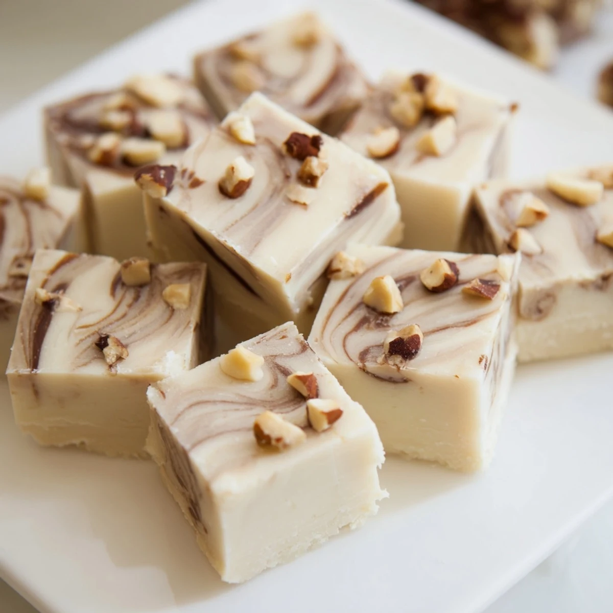 A medium saucepan melts white chocolate chips and sweetened condensed milk for Irish Cream Fudge, stirred with a wooden spatula over low heat.