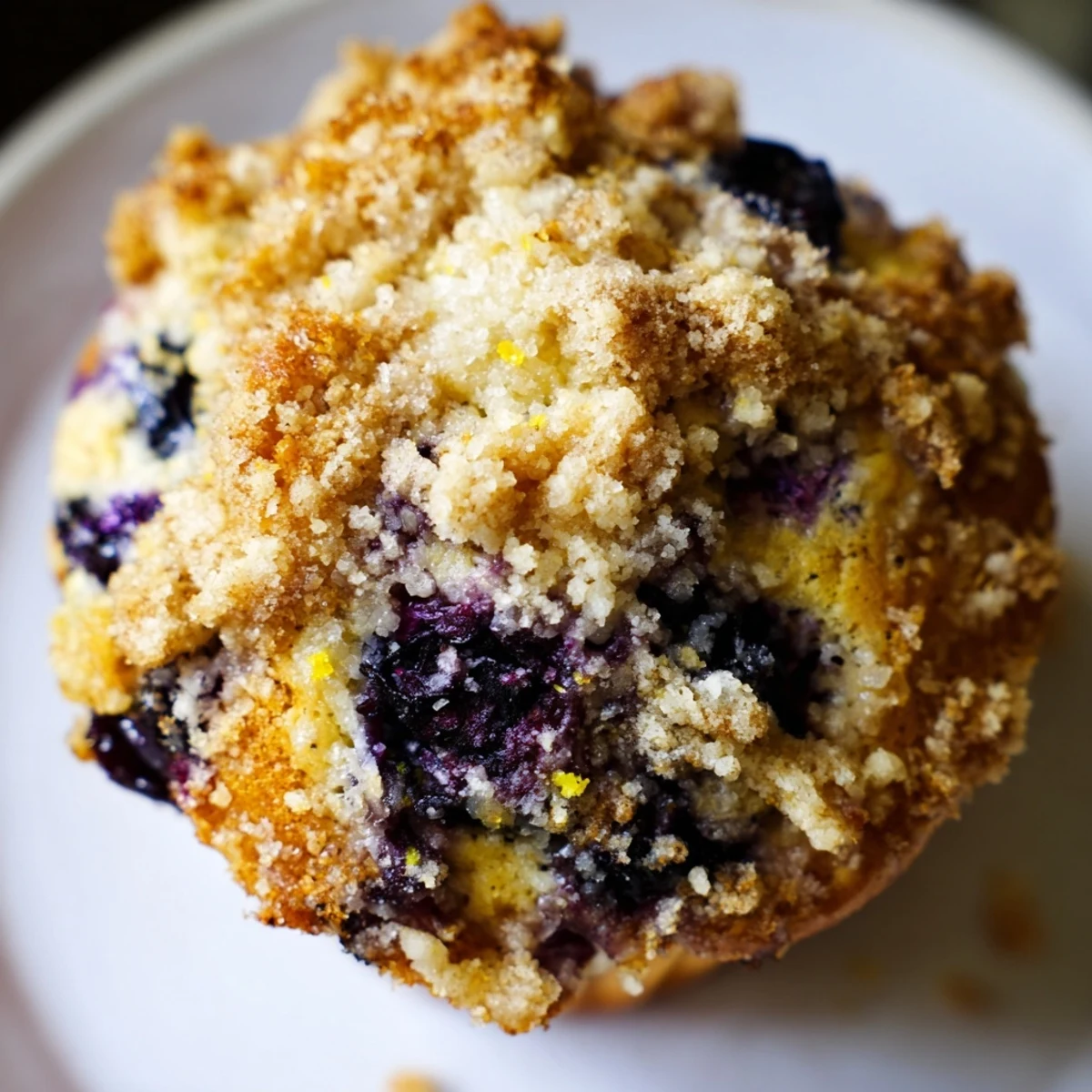 Golden-brown Lemon Blueberry Muffins with Streusel cooling on a wire rack, ready to serve for a sweet breakfast treat.