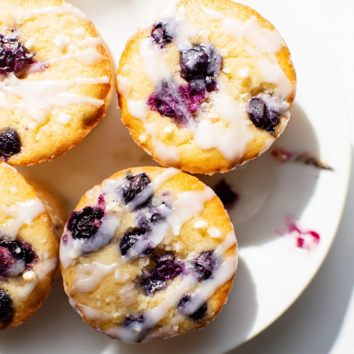 Tender mini Lavender Blueberry Tea Cakes studded with blueberries, ideal for a cozy afternoon tea service.