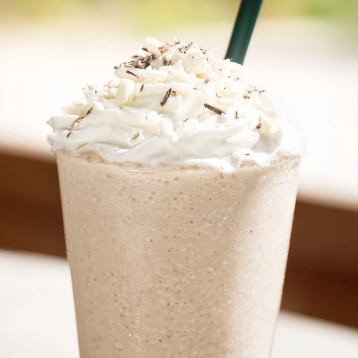 Vanilla Bean Frappuccino blend with milk, ice, and real vanilla bean seeds.