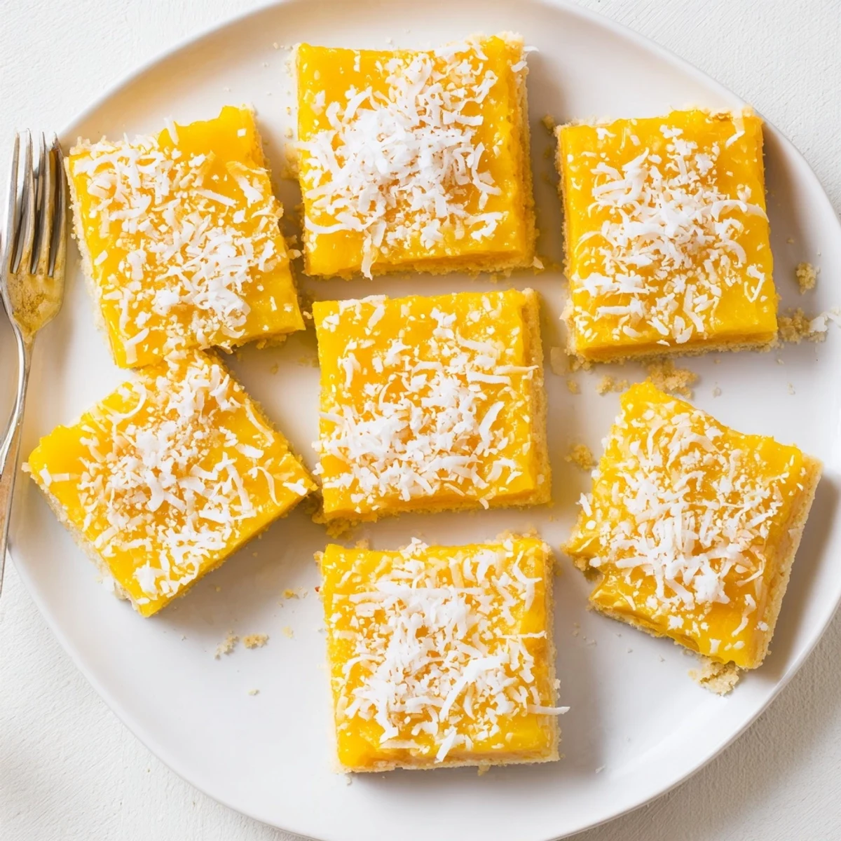Chewy mango coconut bars featuring sweet mango puree and shredded coconut baked until golden brown