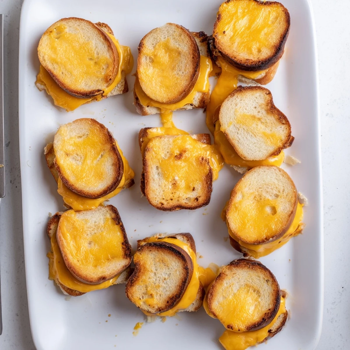 Warm Hawaiian roll sliders filled with gooey cheese and brushed with melted butter