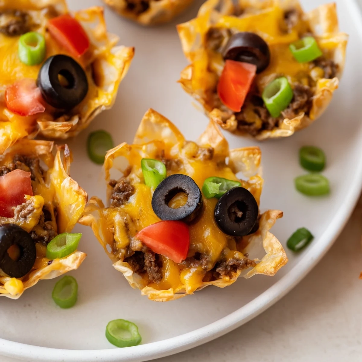 Crispy phyllo cups filled with seasoned beef ranch mixture and colorful diced tomatoes