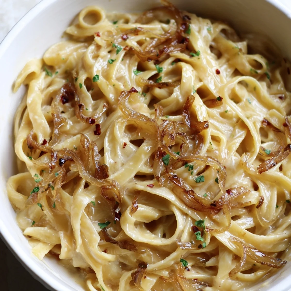 Sweet Heat Caramelized Onion Fettuccine