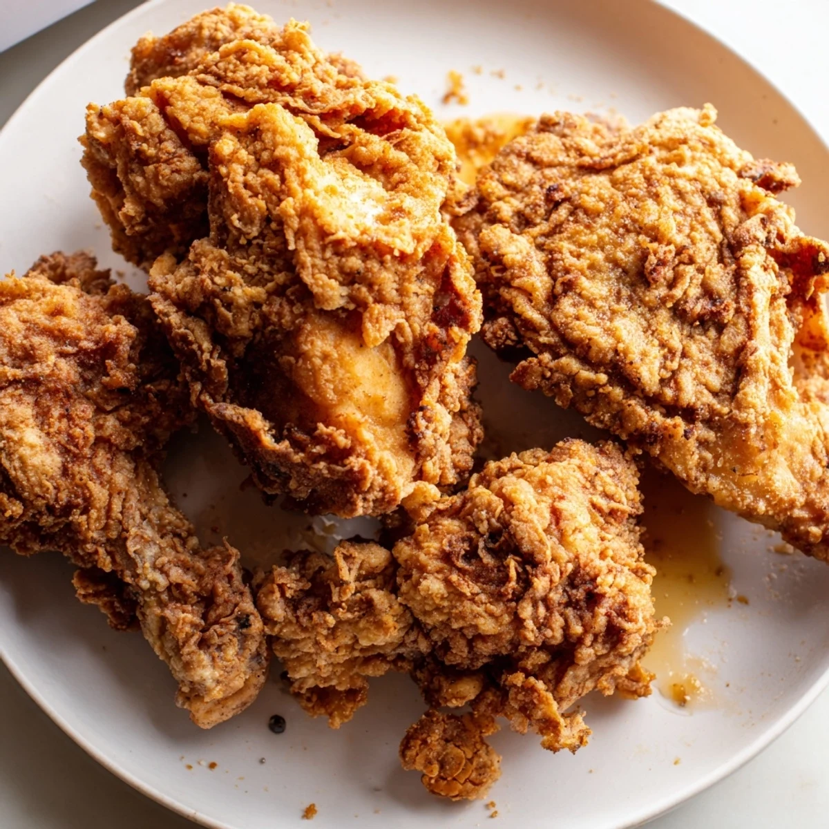 Golden fried chicken pieces served alongside creamy coleslaw and fluffy mashed potatoes