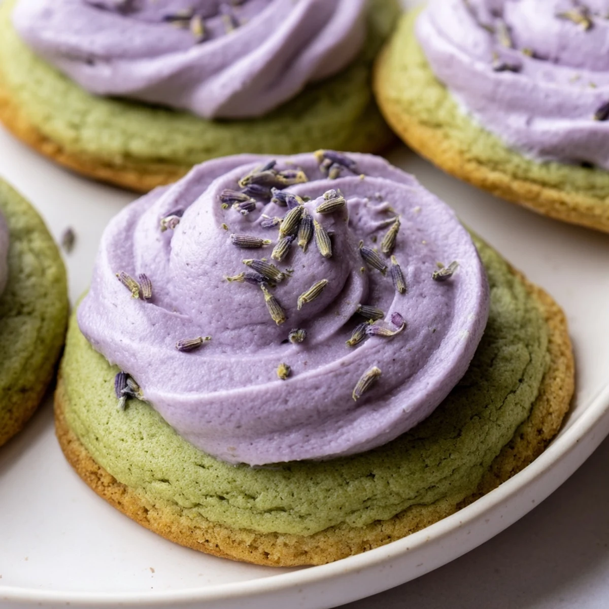Matcha Sugar Cookies With Lavender