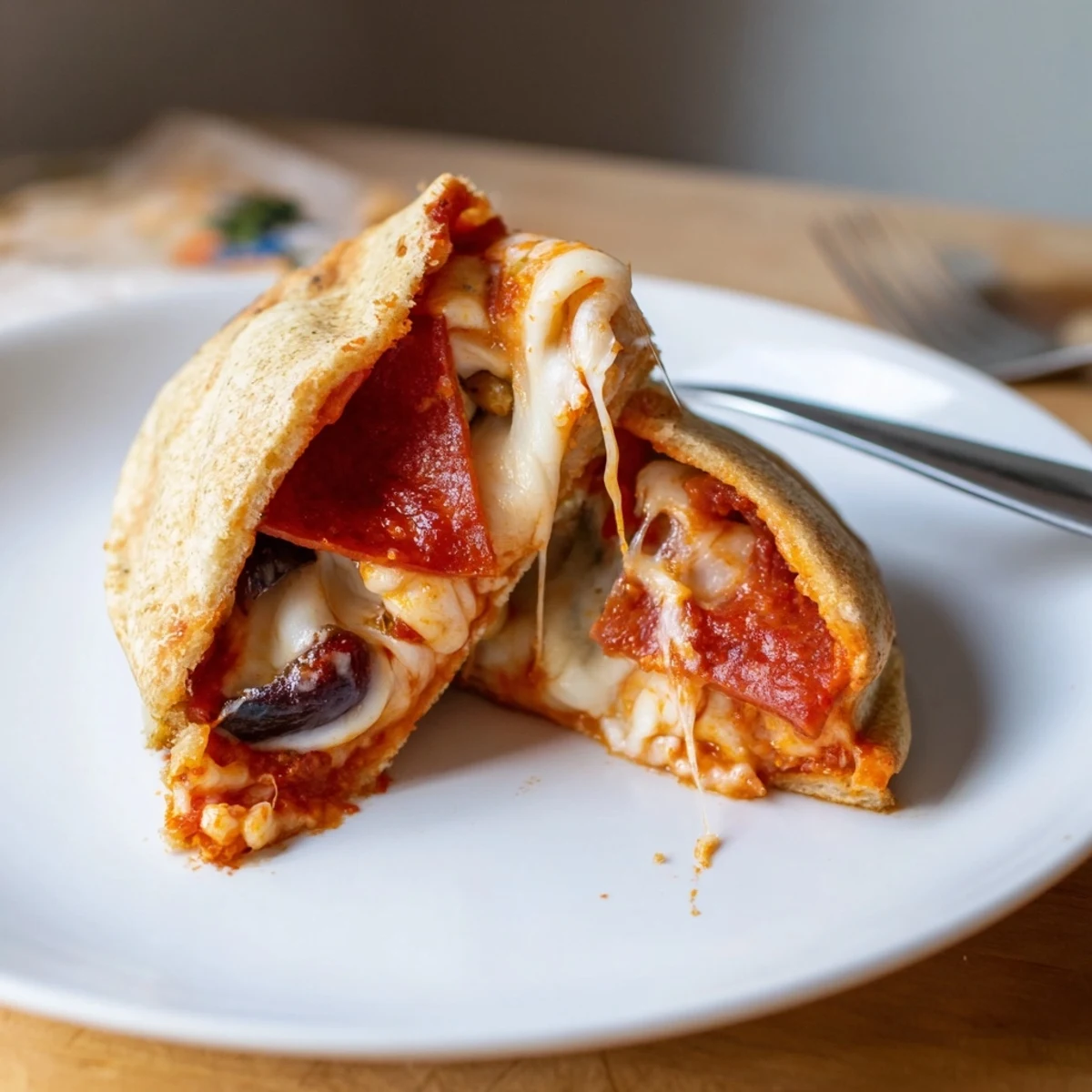 Golden Pie Iron Pizza Pockets oozing sauce, brushed with butter, served with lemonade.