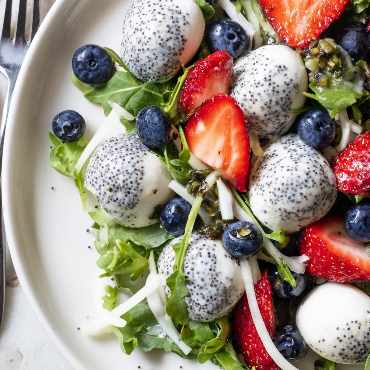 Festive 4th Of July Salad tossed with jicama crunch, perfect for picnic plates