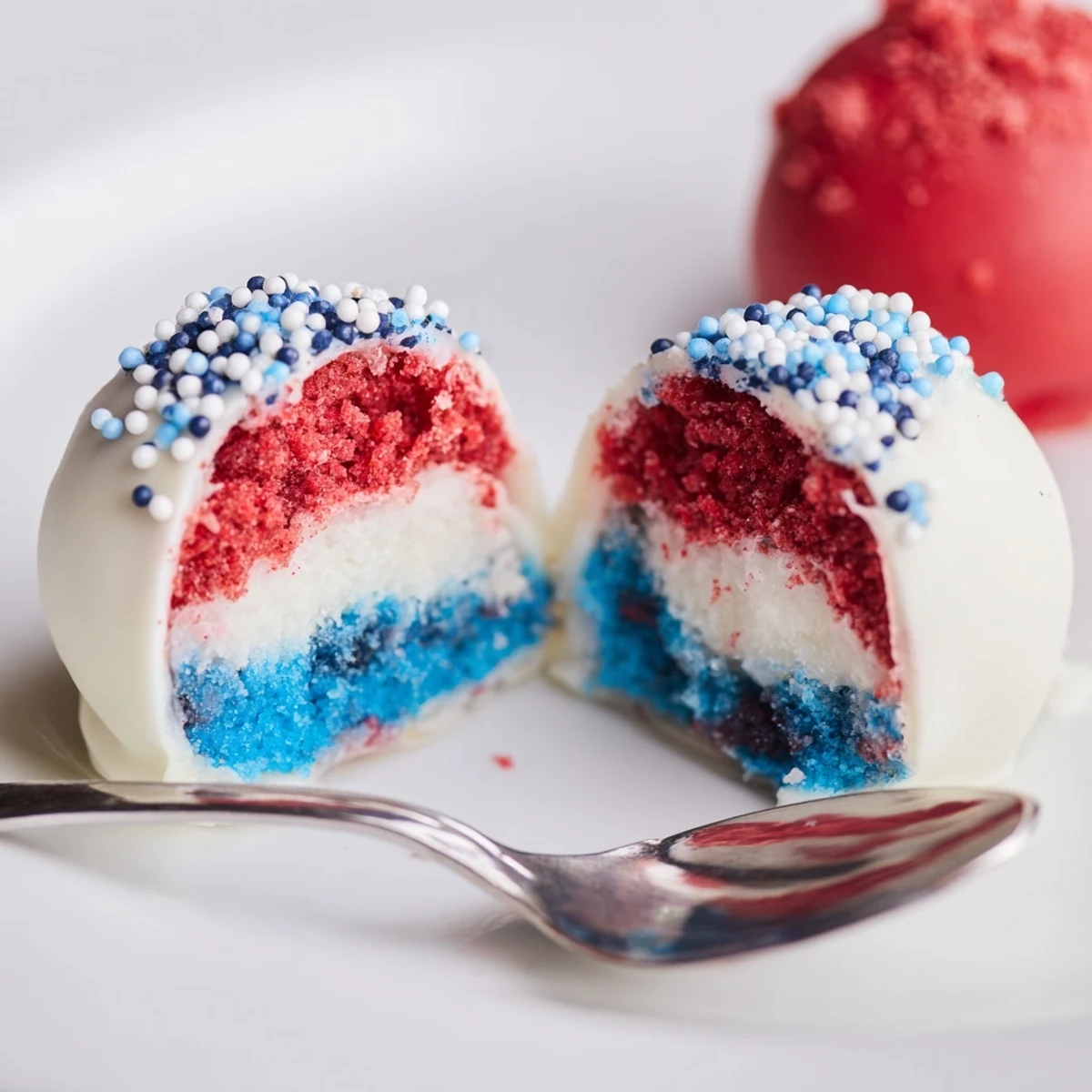 Of July Truffles Creamy And Patriotic chilled, glossy white chocolate with berry speckles