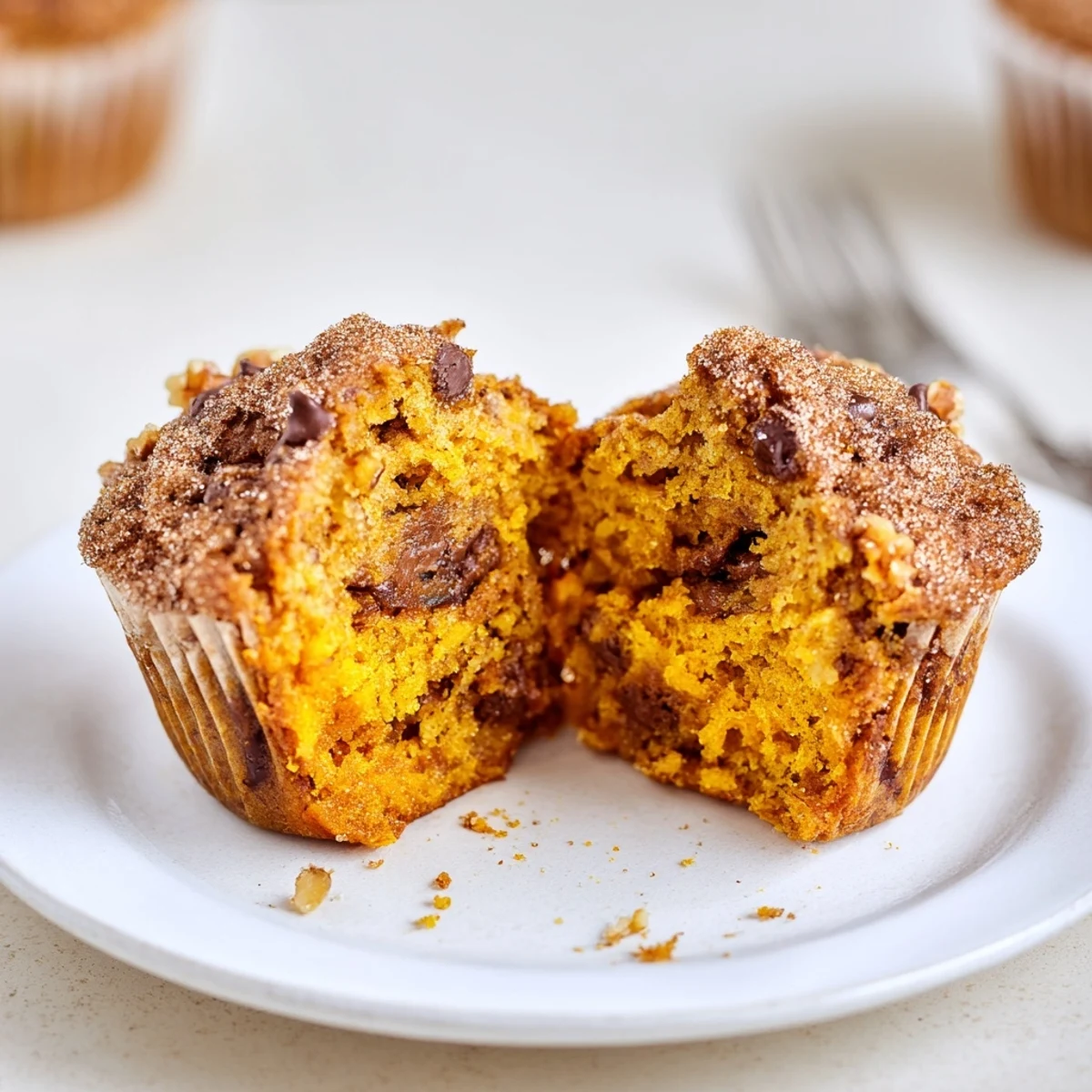 Freshly baked Pumpkin Banana Muffins Recipe steaming in paper liners, perfect for breakfast