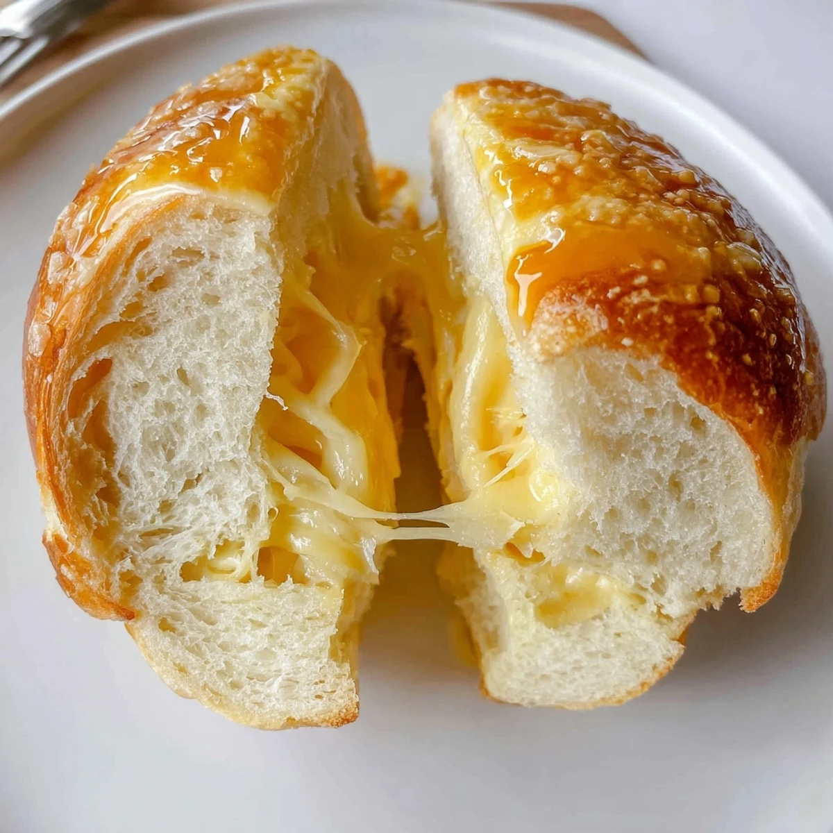 Warm Mini Grilled Cheese Hawaiian Rolls Recipe brushed with butter, gooey cheese inside