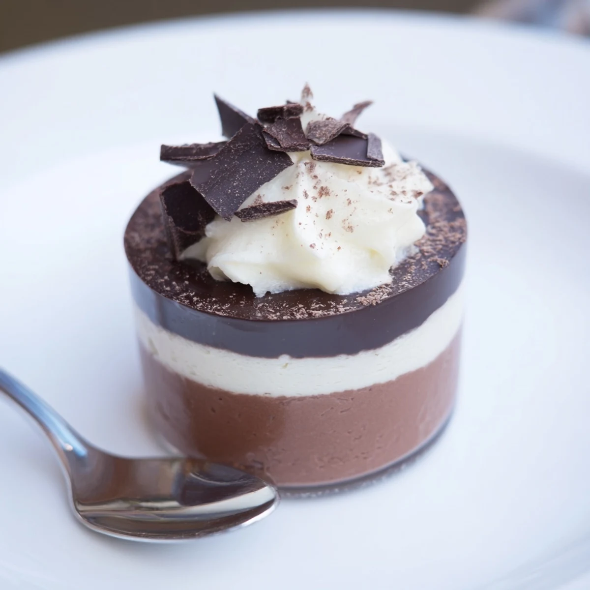 Serve Triple Chocolate Mousse Cups in small glasses, with velvety spoons ready.