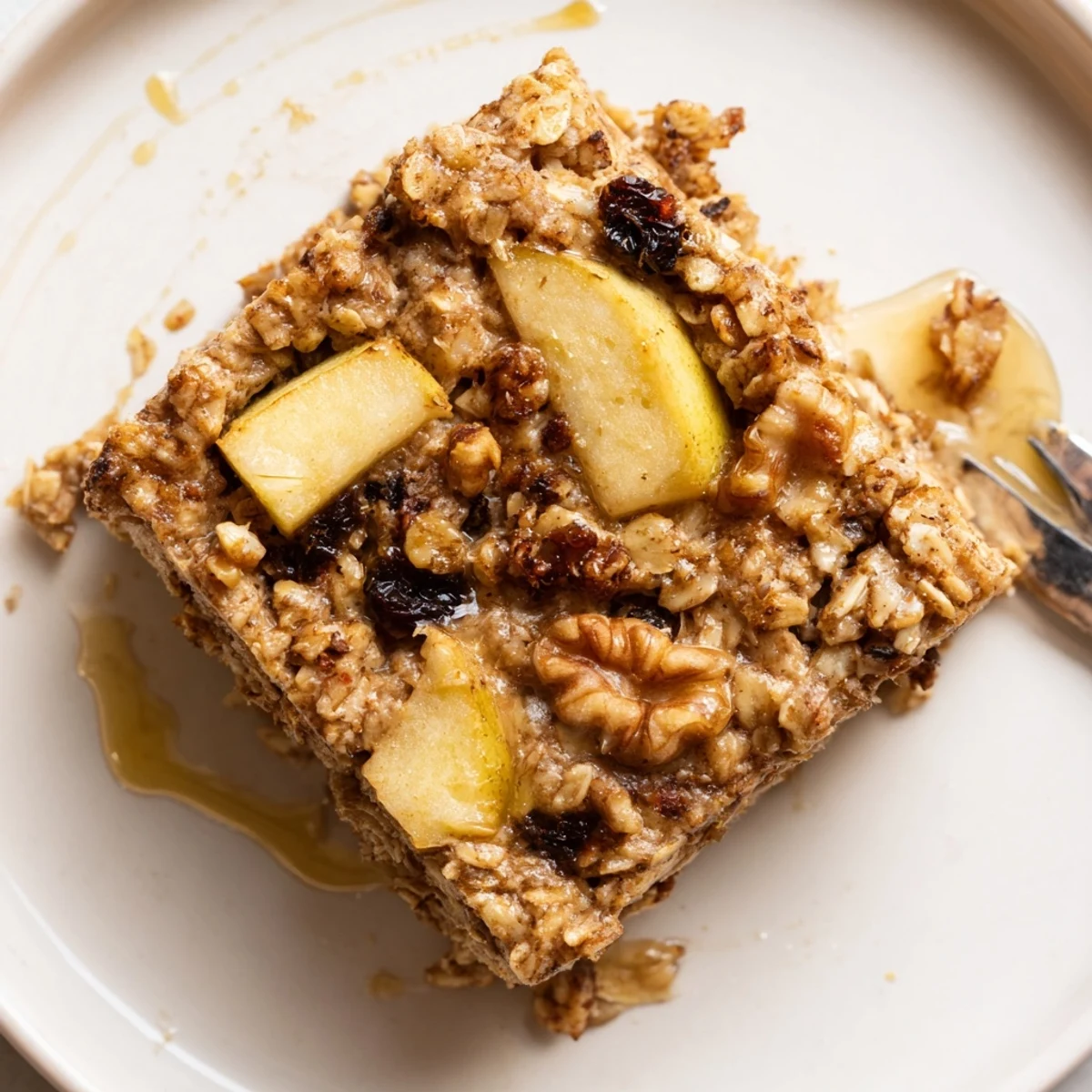 Slice of Delicious Apple Cinnamon Oatmeal Bake Recipe For Mornings, cinnamon aroma, tender apples