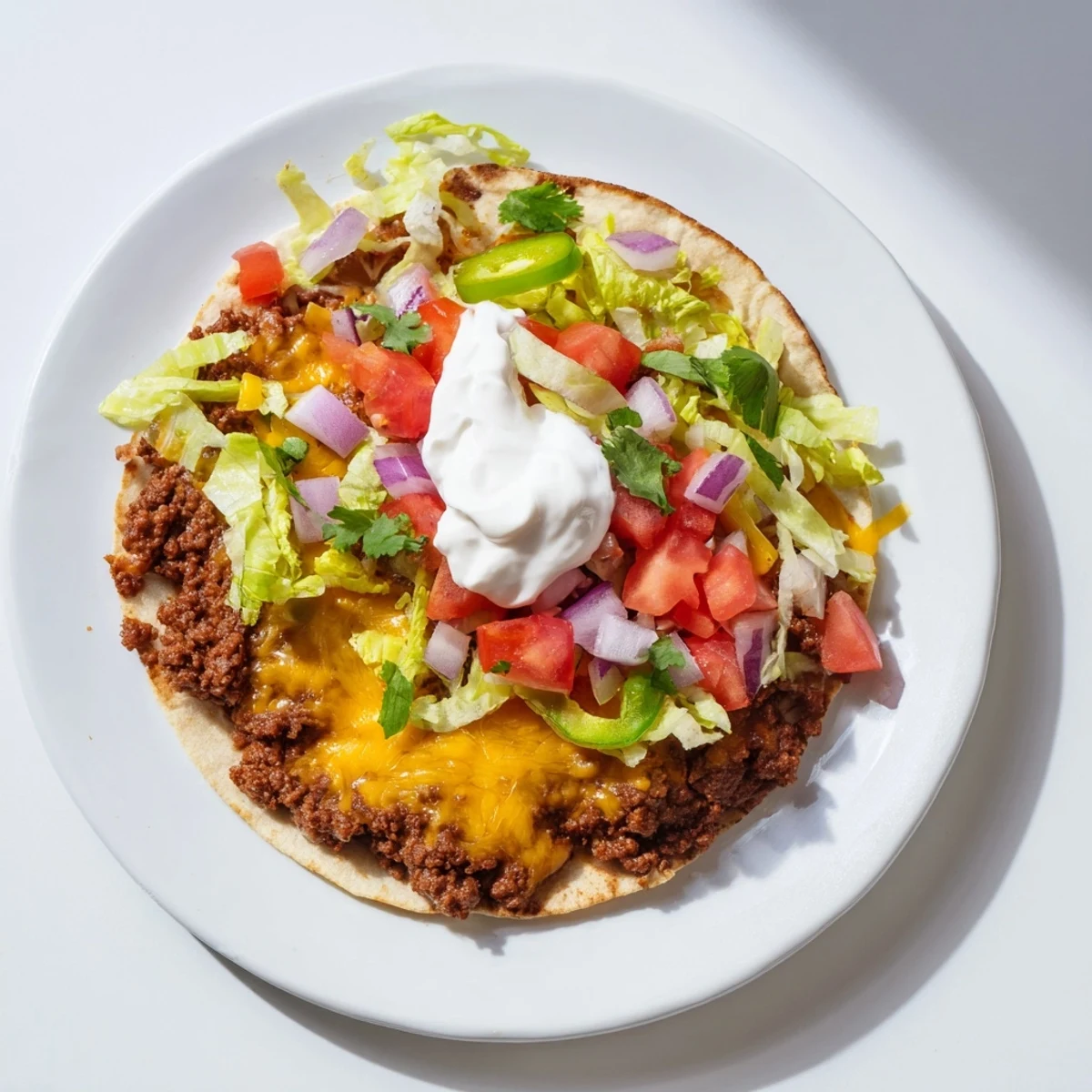 Golden crispy beef Blackstone smash tacos bubbling with melted cheddar and Monterey Jack cheese