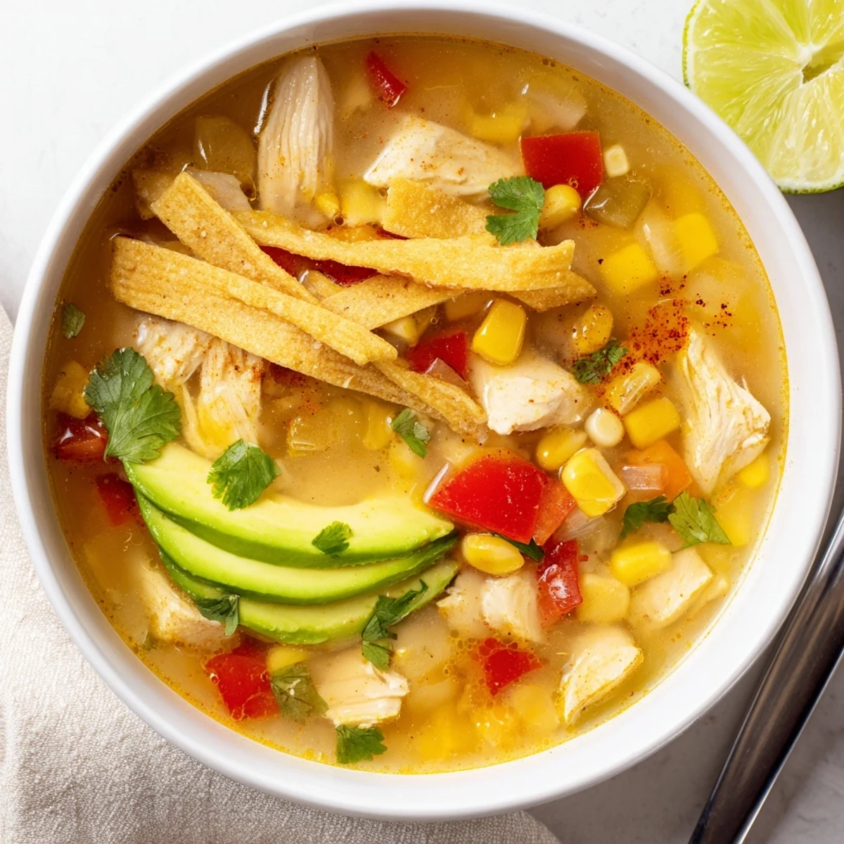 Bold Zesty Chicken Lime Soup Recipe steaming, bright lime aroma, cilantro garnish